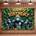 thumbnail image 4 of Decorative Design Banner Gorilla Theme Jungle Backdrop Party Decoration Celebration Banner for Kids Party Indoor Decoration Event Decoration, 4 of 9