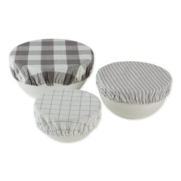Assorted Gray Farmhouse Woven Dish Cover (Set of 3)