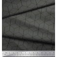 thumbnail image 2 of Soimoi Gray Moss Georgette Fabric Maze Cube Geometric Printed Fabric 1 Yard 42 Inch Wide, 2 of 3