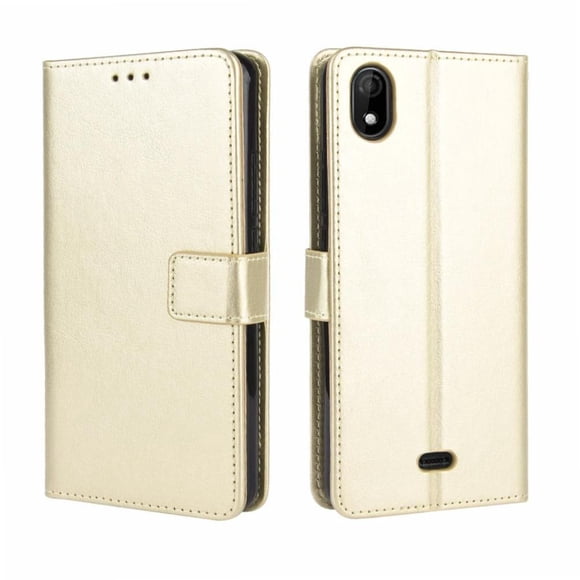 Funda tipo libro para WIKO Y61, cartera todo‑en‑uno, funda multifuncional con tarjetero y correa de muñeca desmontable