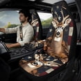 thumbnail image 2 of Xoenoiee Deer Americna Flag Maple Leaves Print Car Seat Covers Full Set of 5 for Women Men, Faux Leather Auto Seat Cover Protector with Seat Belt Covers and Center Console Cover, 2 of 7