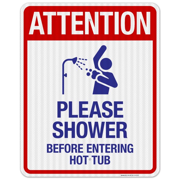 Attention Please Shower Before Entering Sign, Pool Sign,
