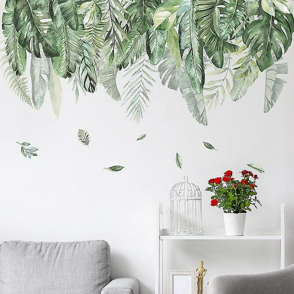 Dww-30x90cm Feuilles De Verdure Tropicales Chambre D'enfant Salle De Sjour Entre Maison Dcoration Murale Autocollants
