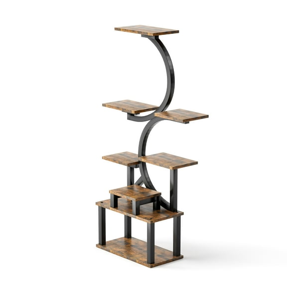 8-Tiered Indoor Plant Stand with 5 Grow Lights, 10-Level Stepless Dimming, Durable Thickened Metal Steel Pipe (0.8mm) for Living Room, Garden