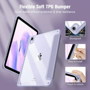 Fintie Hybrid Slim Case for iPad Mini 7 (A17 Pro) 2024 / iPad Mini 6 2021 - Shockproof Clear Transparent Back Shell with Pencil Holder