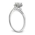 thumbnail image 6 of Solid 14k White Gold Pear Halo Diamond Side-Stones with CZ Cubic Zirconia Center Stone Engagement Ring Size 7.5, 6 of 8