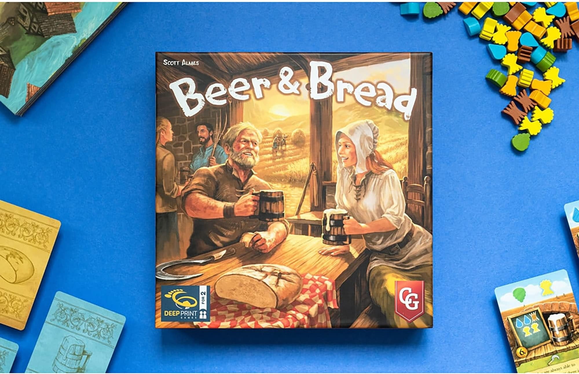 Capstone Games Beer & Bread Card Game for 2 Players, Strategic Brewing and Baking Theme with Competitive Resource Planning, Gameplay Replay Value for Adults and Teens | Ages 10+ | 30 Minute Playtime