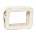 thumbnail image 4 of Bolsa de maquillaje transparente para mujer, organizador de maquillaje resistente, impermeable, con cremallera, pequeña bolsa de cosméticos, estuche Blanco, 4 of 8