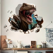 Bangcool Wall Stickers Waterproof Removable Creative 3D Dinosaur Raid Decorative Stickers Wall Decals Mural Stickers for Kids Room Bedroom Living Room TV Background Window Decor