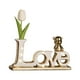 thumbnail image 5 of Letreros de palabras para decoración del hogar, adorno de mesa de cerámica, letrero de letras de bloque independiente AMOR en oro blanco, 5 of 7