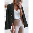 thumbnail image 3 of Womens Double Breasted Tweed Blazers Casual Long Sleeve Open Front Blazer Jackets Work Suits, 3 of 6