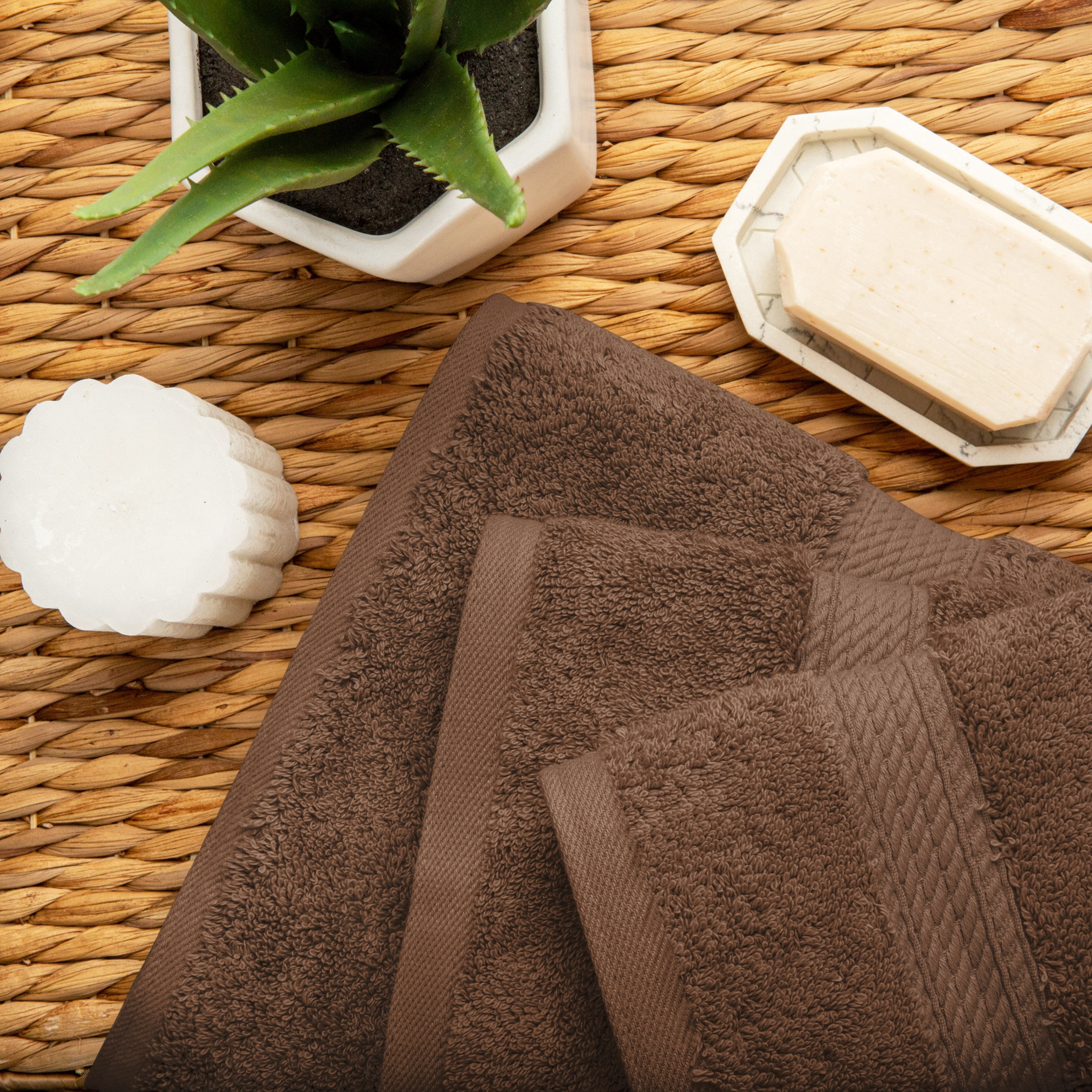 Premium Egyptian Cotton Highly Absorbent Assorted 3-Piece Plush Towel Set - 30" x 55", 20" x 30", 13" x 13"