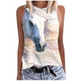 thumbnail image 2 of PNTUTB Women's Casual Sleeveless Printed Round Neck Top Tank Basic Tees Comfortable Fit Top, 2 of 6