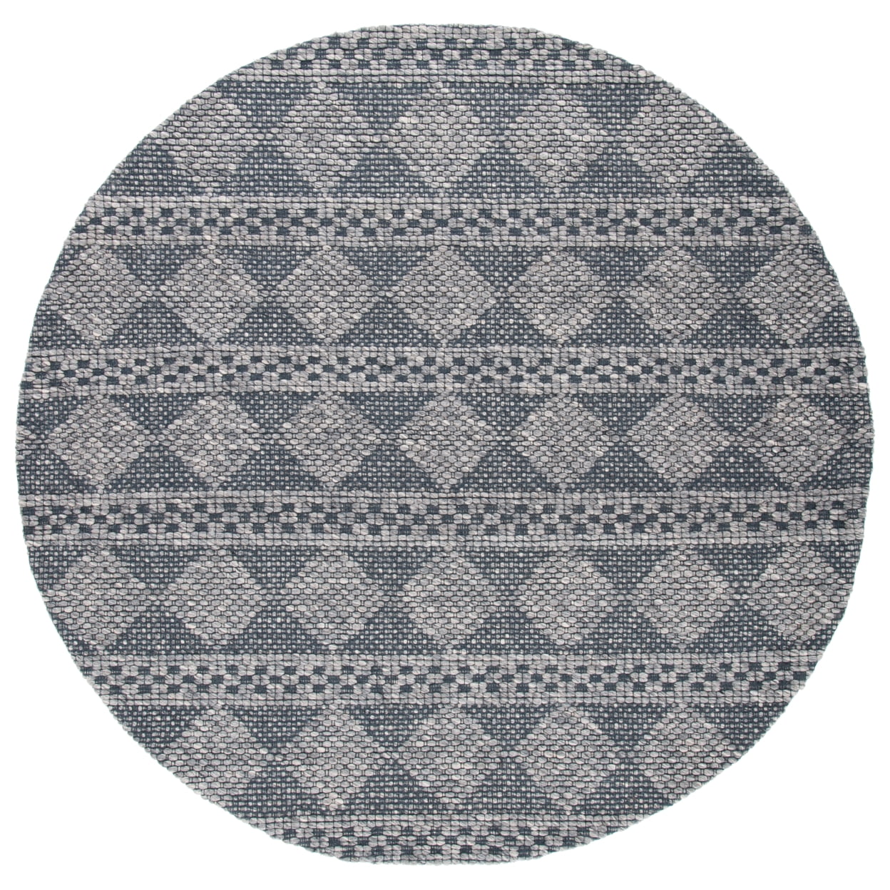 SAFAVIEH Marbella Matilda Diamond Area Rug, Dark Grey, 7' x 7' Round
