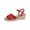 Red Canvas, variant on Womens Leah Open Toe Padded Insole Wedge Sandals
