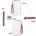 thumbnail image 5 of GAEKEAO Womens Wallet RFID Blocking Leather Large Capacity Long Purse Card Clutch Wristlet, 5 of 6