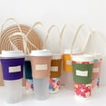 thumbnail image 4 of Canvas Reusable Bubble Boba Milk Tea Coffee Drinks Cup Bag Holder Portable, 4 of 4