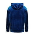 thumbnail image 4 of Fall Trendy Outfits New Zip up Hoodie for Women Velvet Long Sleeve Half Zip Sweatshirts Casual Loose Oversized Pullover Tops with Pocket Blue L, 4 of 6