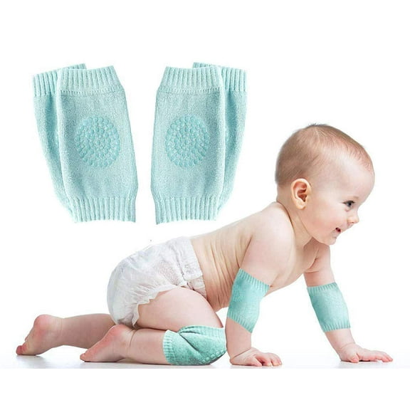 Set of 2 Baby Knee and Elbow Pads for Crawling Toddlers, Girls, Boys , Infant Pads for Baby Crawling , Unisex Anti-Slip Protective Knee Pads Cushion for Kids,Blue,Baby knee ii3-325