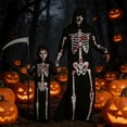 thumbnail image 5 of Skeleton Grim Reaper, Costume Matching Family, Set Hooded Robe Bloody, Skeleton Grim Reaper Costume Matching Family Set Hooded Robe Bloody Bone Print Halloween Outfit for Halloween Party, Men XXL, 5 of 8