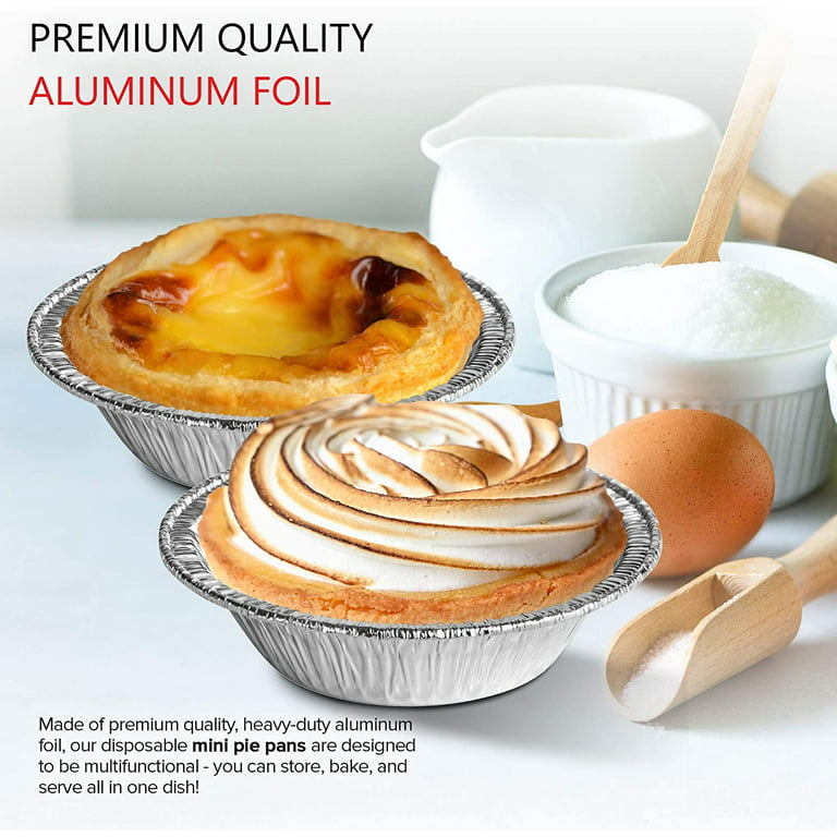 2.6 Inch Round Pie Tart Small Tin Foil Pans Disposable Aluminum Mini Pie  Pans for Baking, Cooking Supplies 