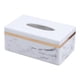 thumbnail image 1 of Soporte decorativo para caja de pañuelos con diseño marmolado, para dormitorio y sala de estar. Oro blanco, 1 of 9