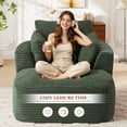 thumbnail image 6 of Muumblus Chaise Lounge Indoor, Cozy Lounge Chair Sleeper Sofa for Adults, No Assembly Required, Green Corduroy, 6 of 9