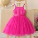 thumbnail image 4 of Vestido de Fiesta de las Niñas Color Sólido Suspender Malla Superposición con Cinturón Casual Fluy A-Line para Niños Fotos de Vacaciones Primavera Verano, 4 of 9