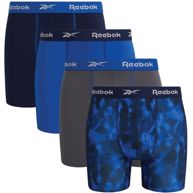 Pack de 4 boxer briefs Reebok con control de humedad, talla grande