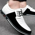 thumbnail image 5 of Men's leather dress shoes Comfortable Business shoes Casual Fashion dress sneakers-white, 5 of 5
