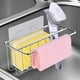 thumbnail image 3 of Soporte De Esponja Para Fregadero 3 En 1 Con Ganchos Adhesivos Organizador De Almacenamiento De Acero Inoxidable Escurridor Para Utensilios De Cocina Yuarrent HA036335-00, 3 of 6