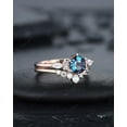 thumbnail image 5 of Hexagon Alexandrite Engagement Ring Set, Vintage Alexandrite Wedding Ring, 14K Rose Gold June Birthstone Promise Ring, Art Deco Ring, 5 of 5