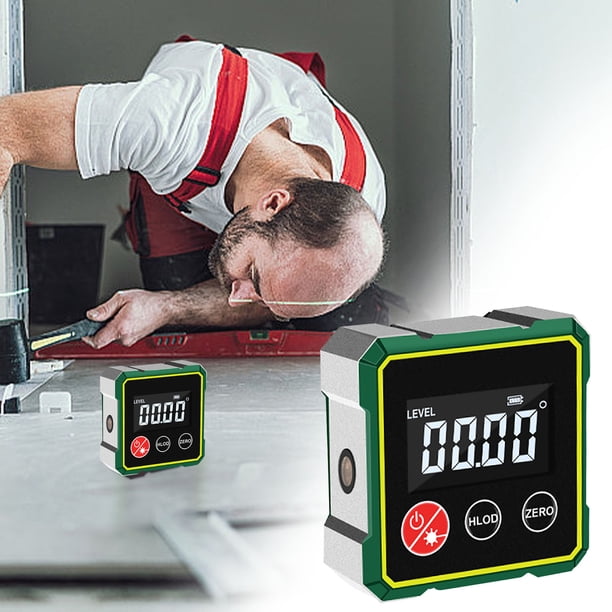 Fiudx Inclinómetro Digital, Herramienta de Medición de Alta Precisión, Medidor de Ángulos Magnético, Pantalla Lcd Nítida, Ideal para Tareas de Nivelación de Pendientes, Ideal para Aficionados Al Bric
