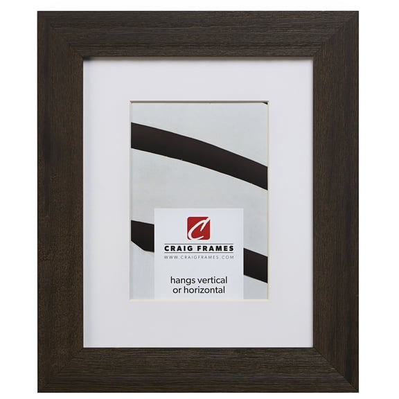 Craig Frames 15DRIFTWOODBK 18x36 inch Black Picture Frame Matted for a 14x32 Photo