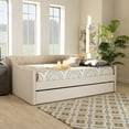 thumbnail image 2 of Baxton Studio Haylie Modern and Contemporary Upholstered Daybed with Trundle Beige Queen, 2 of 5