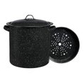 thumbnail image 1 of Vaporizador Granite Ware de 15,5 litros con estante, utensilios de cocina de porcelana negra, 1 of 5