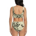 thumbnail image 3 of Kdxio Vintage Floral Print Women's 2 Piece High Waisted Wrap Spaghetti Strap Summer Swimsuit Bikini Set-Small, 3 of 7