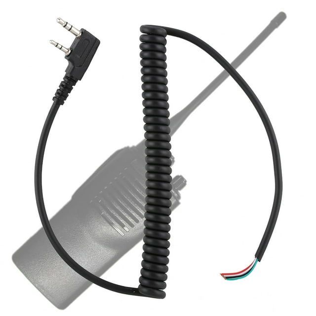 Cable de Micrófono de Mano de Interfaz Dual de 35mm + 25mm Micrófono Walkie Talkie Cable de Altavoz para UV5R para TK-240 para Micrófono de Mano Linton