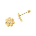 thumbnail image 3 of Broqueles Flor Con Perla Oro De 14 K Joyería M De León Broqueles Flor, 3 of 3