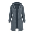 thumbnail image 2 of Brnmyaeo Women's Zip Up Long Hoodies Oversized Fleece Tunic Sweatshirts with Pockets Casual Waist drawstring Jacket Coats Fall Trendy Zipper Hoodie, 2 of 8
