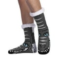 thumbnail image 2 of Arlun 1 Pair Men's Fuzzy Slipper Socks Cute Crocodile Graphic Soft Cozy Fluffy Grips Socks Winter Warm Non Christmas Mid-Calf Casual Socks for Christmas Gifts Grey One Size, 2 of 4