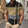 thumbnail image 2 of Ashirexll Mens T-shirts, Big and Tall Shirts for Men, Fashion Color Matching Striped Printed T-Shirts for Summer Casual Vacation, 2 of 6
