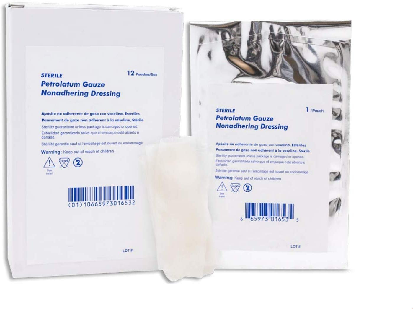 Impregnated Gauze Dressings. Pack of 12 Sterile Petrolatum Dressings 1