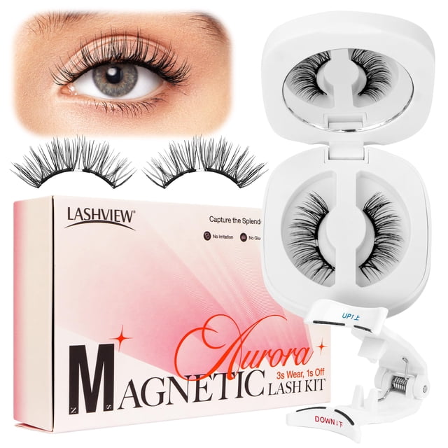 Pestañas magnéticas LASHVIEW RC14-N con aplicador de aspecto natural