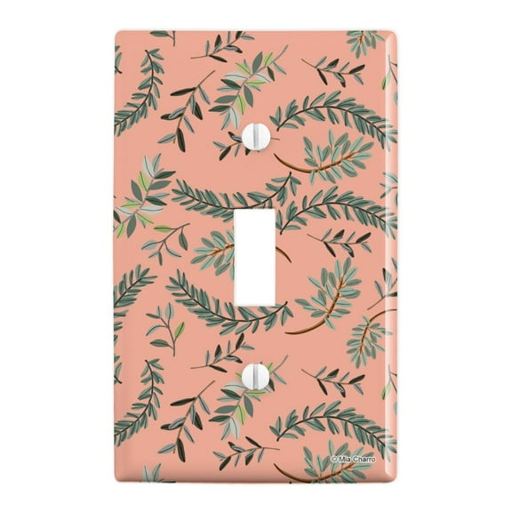 Laurel Leaves Plastic Wall Decor Toggle Light Switch Plate Cover