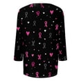 thumbnail image 4 of NAMTYQX Breast Cancer Survivor Shirts for Women Casual Pink Ribbon Print Black Size 3XL, 4 of 5