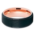 thumbnail image 2 of Black Tungsten Wedding Band Rose Gold Tungsten Ring Brush Olivit Tungsten Carbide Men Women Comfort Fit, 2 of 3