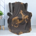 thumbnail image 4 of Grunge Soft Flannel Fleece Blanket, Retro Motorcycle with Murky Effects Vintage Sports Illustration Image, Cozy Plush for Indoor and Outdoor Use, 50" x 70", Charcoal Grey Pale Brown, by Ambesonne, 4 of 5