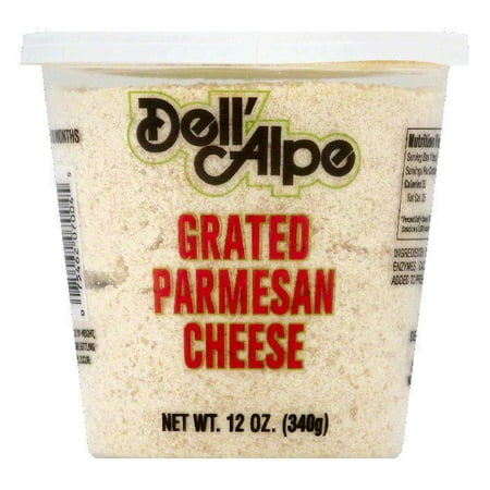 Dell Alpe Parmesan Grated Cheese, 12 OZ (Pack of
