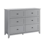 TEQIN Farmhouse 6 Drawers Dresser for Bedroom, Rustic Chest of Drawer Dresser Wide Chest, Farmhouse Bedroom Drawer Dresser for Hallway, Entryway